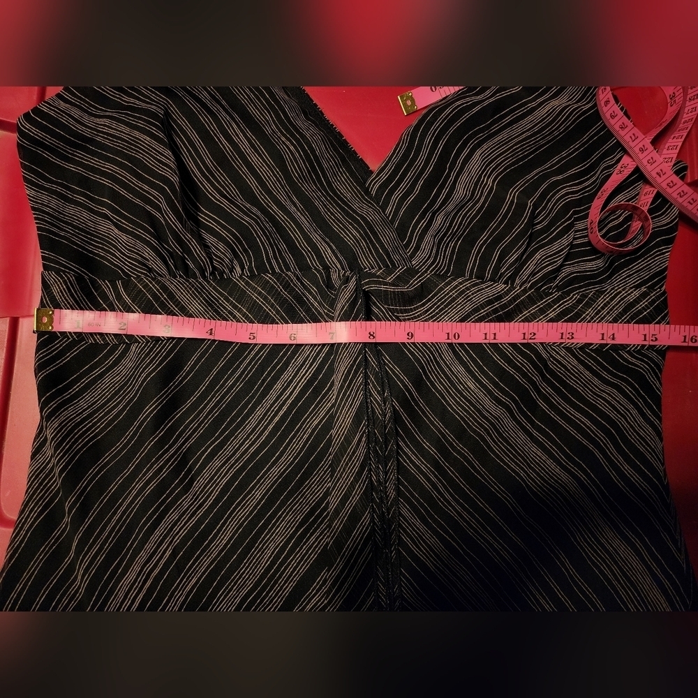 Bisou Bisou Black And Pink Striped Dress Size 10 - Picture 7 of 7